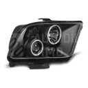 Přední světla, lampy Angel Eyes Ford Mustang 04-09 černá 